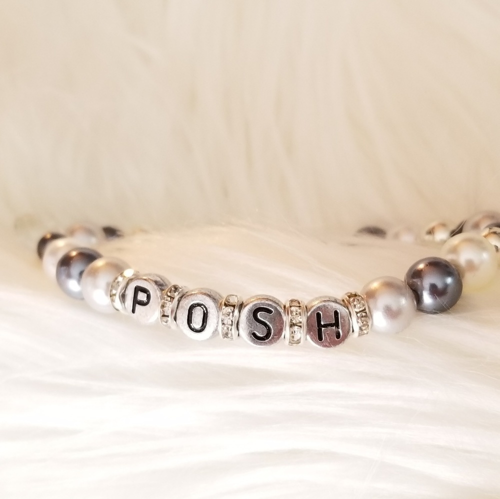 POSH Artisan Silver, Gunmetal & Pearl  Bracelet - Picture 5 of 8